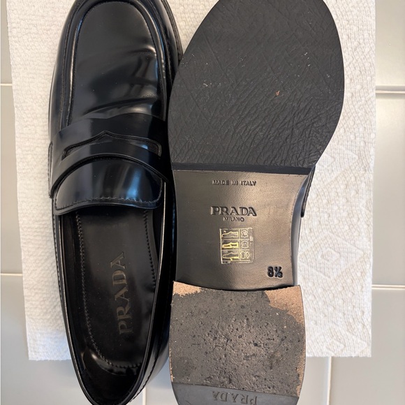 Prada Men\'s Glossy Black Slip-On Loafers main image 6